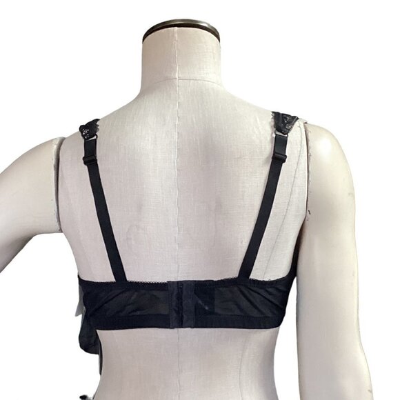NWT Rosme Lace Balconette Bra Underwire Support Sz 40DD/E Black 44P - Picture 5 of 7